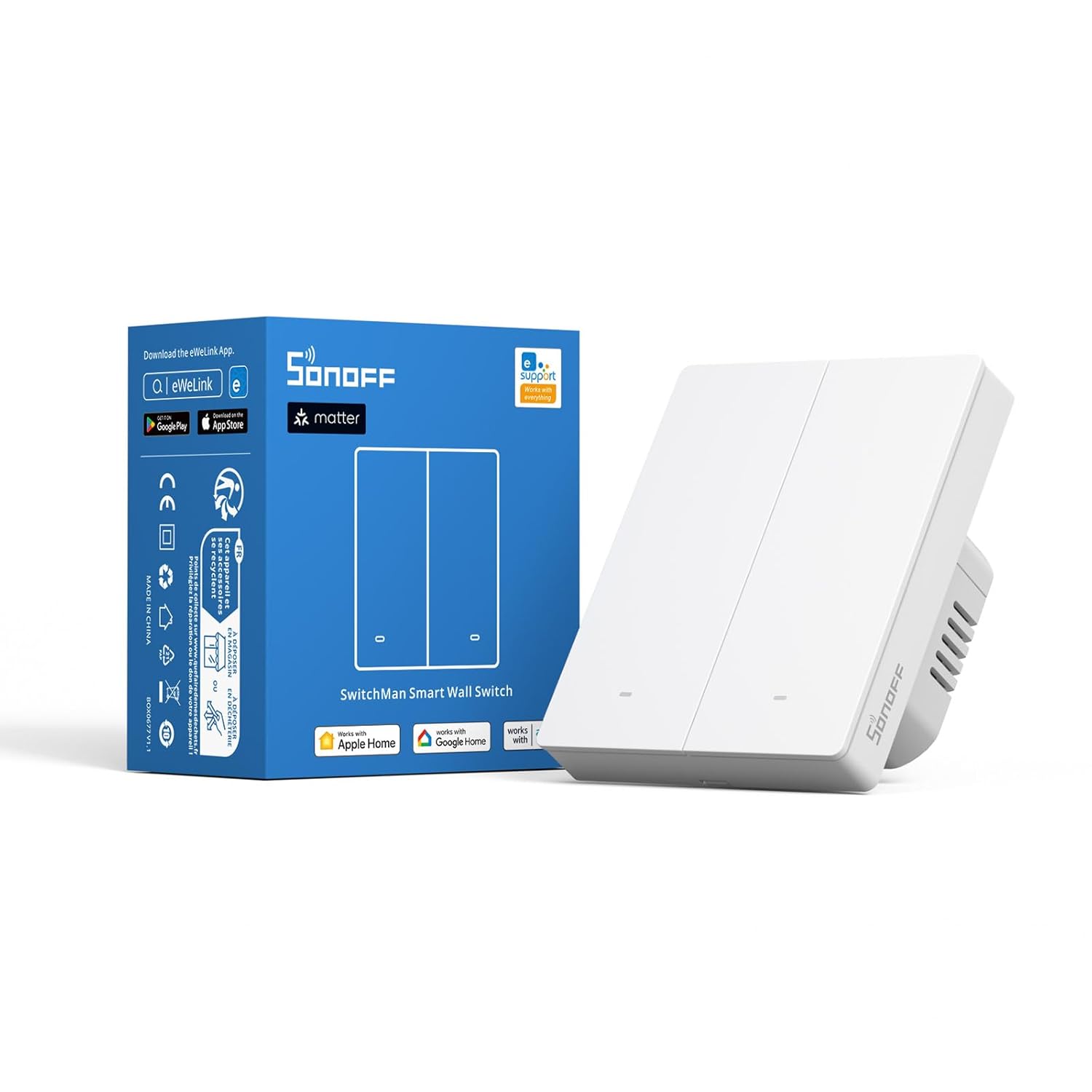 Sonoff M5-2C SwitchMan interruptor de luz Matter 2 botones